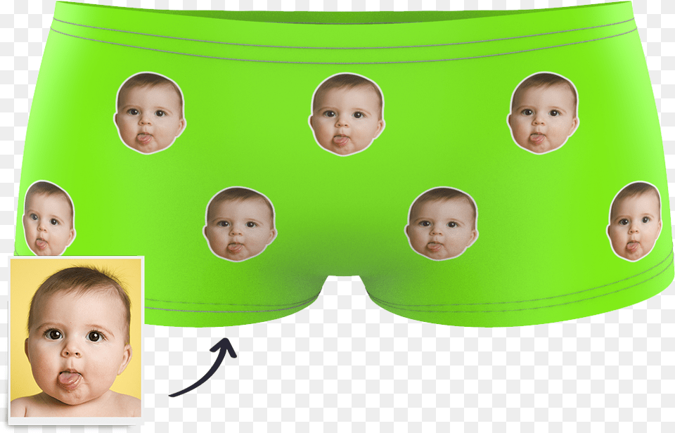 Custom Kids Colorful Face Boxer Underpants, Clothing, Shorts, Baby, Person Free Png