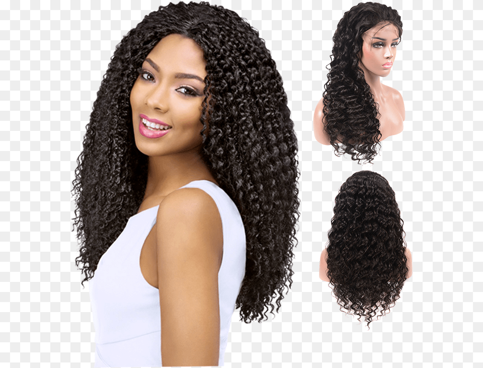 Custom Lace Wig Beach Curl, Adult, Black Hair, Female, Hair Free Png Download