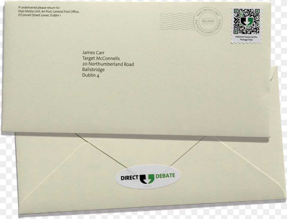 Custom Made Envelope With A Custom Made Qr Code Stamp Envelope, Mail, Qr Code Free Transparent Png
