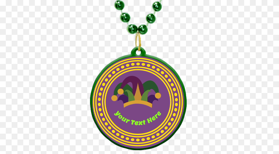 Custom Mardi Gras Bead Medallion In Mardi Gras Colors, Accessories, Logo, Jewelry, Necklace Free Transparent Png