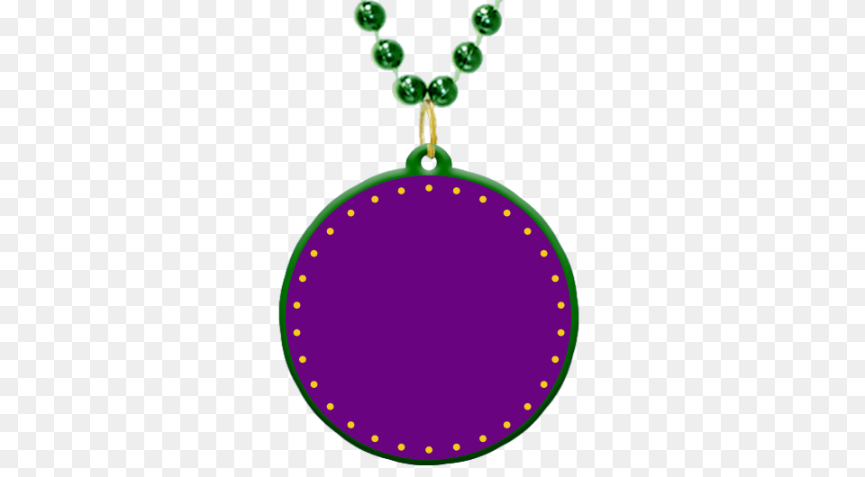 Custom Mardi Gras Bead Medallion In Mardi Gras Colors, Accessories, Jewelry, Necklace Png