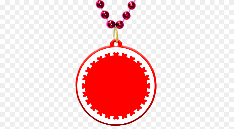 Custom Mardi Gras Bead Medallion In Red With A Sweet Hearts Border, Accessories, Jewelry, Necklace, Birthday Cake Free Png Download