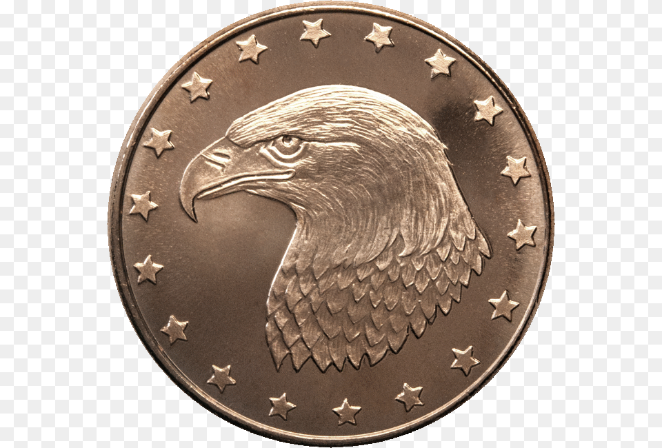 Custom Minted 1 Oz Copper Eagle Head Obversesrc Coin, Animal, Bird, Money Free Png Download