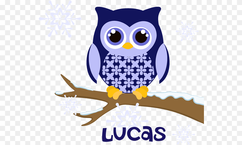 Custom Name Winter Owl Blue Ornament Clipart, Outdoors, Nature, Penguin, Animal Png Image