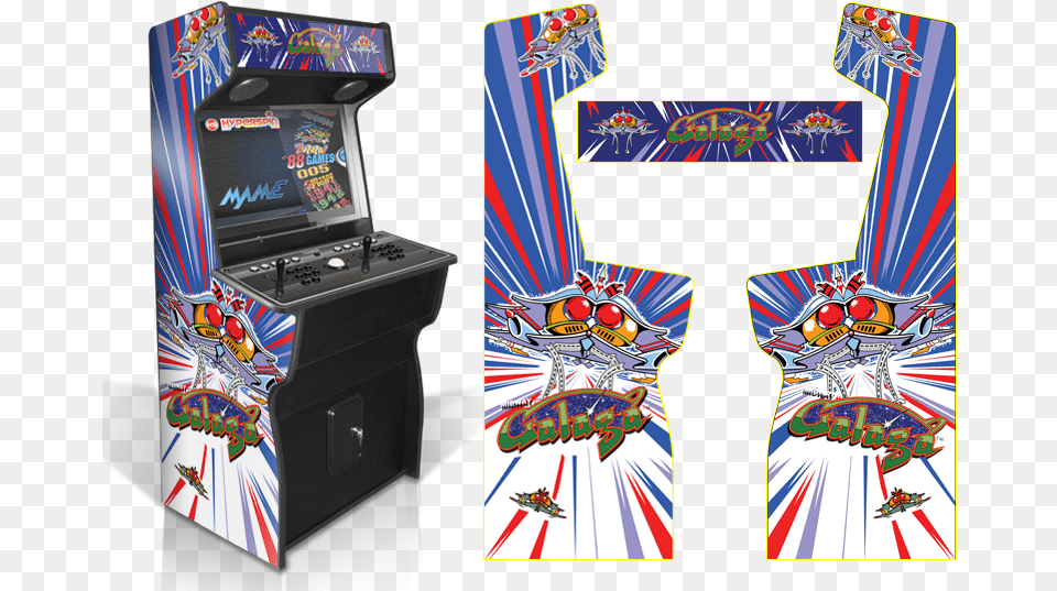 Custom Permanent Full Galaga Inspired Graphics For Galaga, Arcade Game Machine, Game, Computer Hardware, Electronics Free Png Download