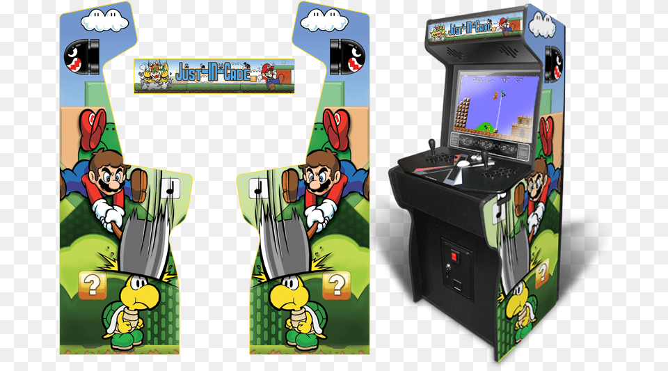 Custom Permanent Full Size Mario Attacks Koopa Troopa Arcade Cabinet Mario Super, Arcade Game Machine, Game, Baby, Face Free Png