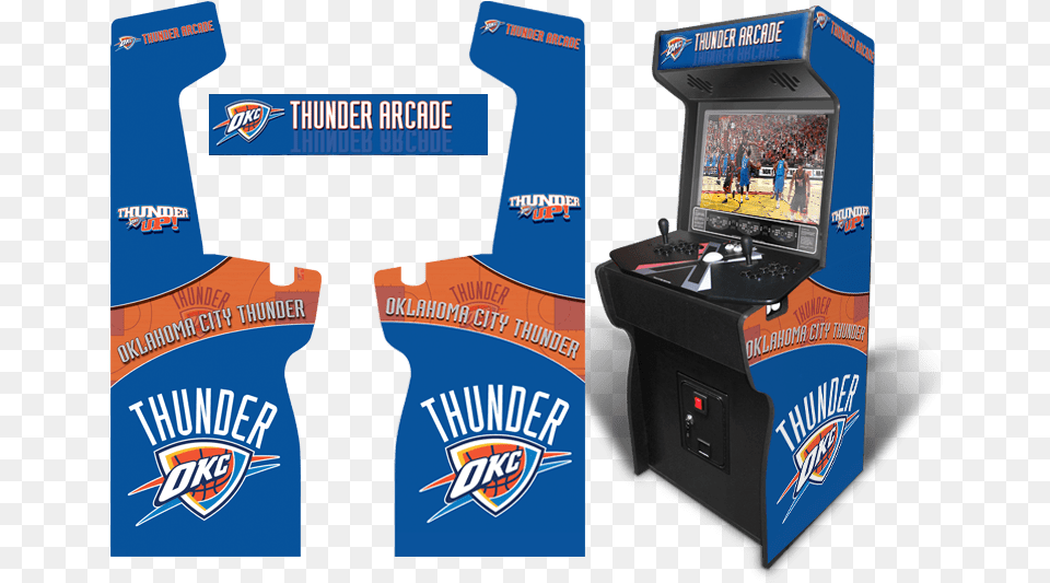 Custom Permanent Full Size Oklahoma City Thunder Inspired Arcade Cabinet Star Wars, Arcade Game Machine, Game, Screen, Monitor Free Transparent Png