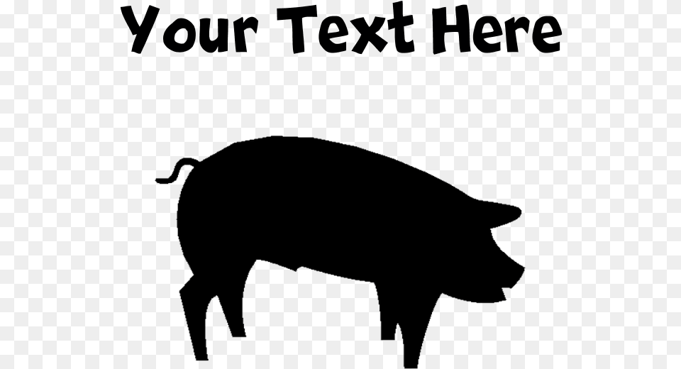 Custom Pig Silhouette Flask Necklace Domestic Pig, Animal, Boar, Hog, Mammal Png