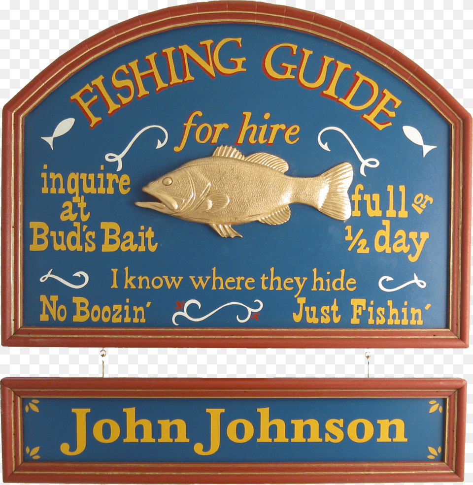 Custom Plaque With Personalized Name Board Fishing, Animal, Fish, Sea Life, Symbol Png Image