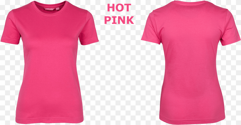 Custom Printed Ladies T Shirts Hot Pink Blank Hot Pink T Shirt, Clothing, T-shirt Free Png