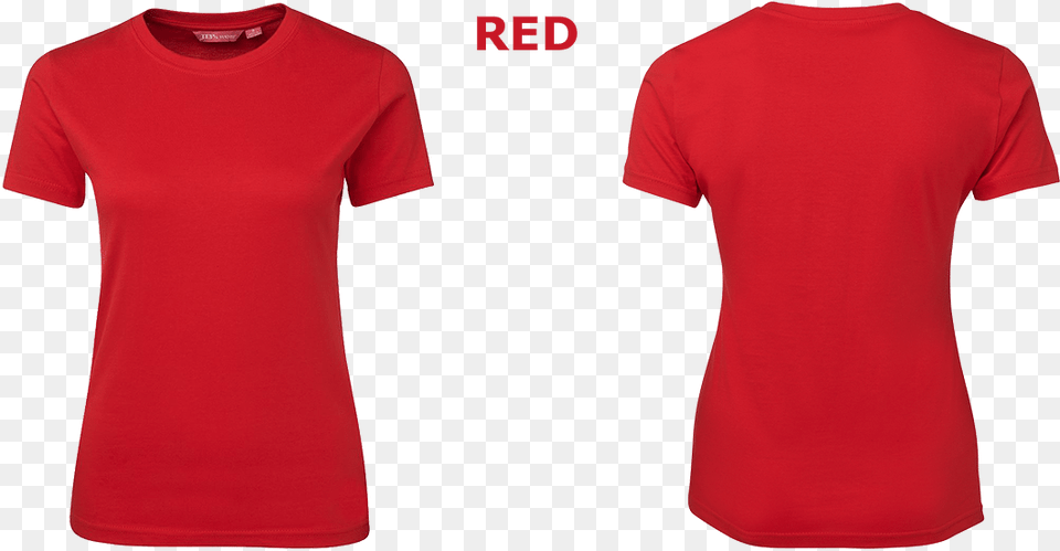 Custom Printed Ladies T Shirts Red Red Ladies T Shirt, Clothing, T-shirt Png