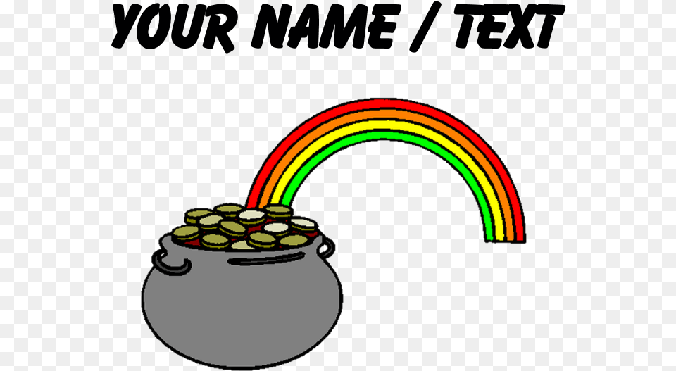 Custom Rainbow And Pot Of Gold Plus Size T Shirt Clipart Peanut Sticker, Ammunition, Weapon, Bomb Png Image