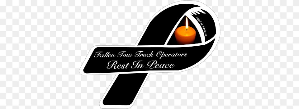 Custom Ribbon Fallen Tow Truck Operators Rest In Peace Cri Du Chat Syndrome Symbol, Candle, Text Free Png