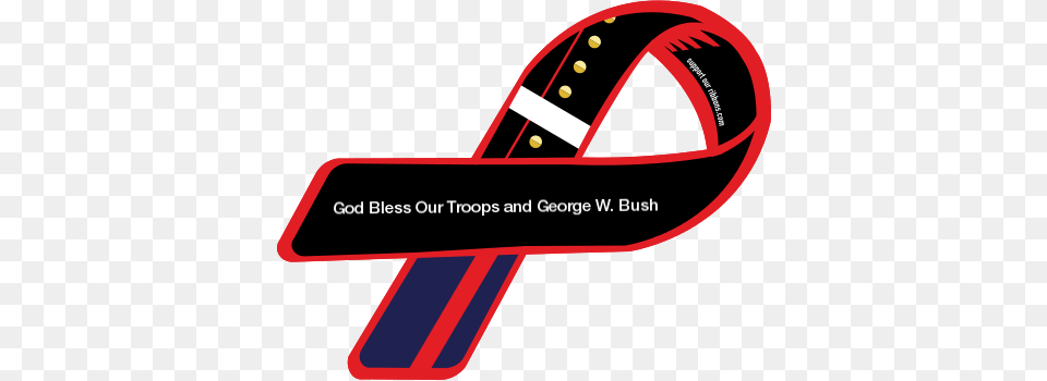 Custom Ribbon God Bless Our Troops And George W Bush, Accessories, Belt, Racket Png Image