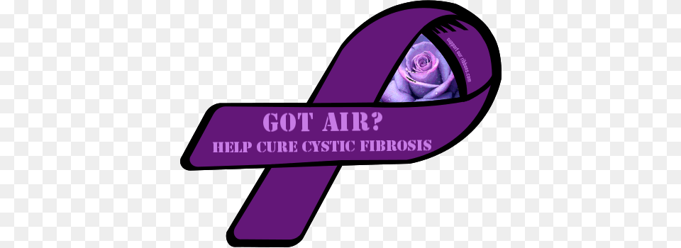 Custom Ribbon Got Air Help Cure Cystic Fibrosis, Cutlery, Flower, Plant, Purple Free Png Download