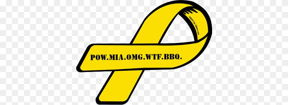 Custom Ribbon Pow Mia Omg Wtf Bbq, Symbol, Logo, Sign Free Transparent Png