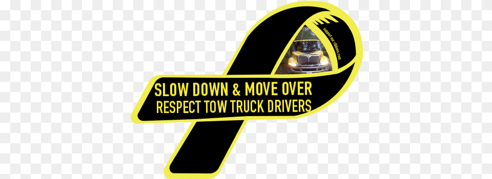 Custom Ribbon Slow Down U0026 Move Over Respect Tow Truck Slow Down Move Over Law, Logo, Car, Transportation, Vehicle Free Transparent Png