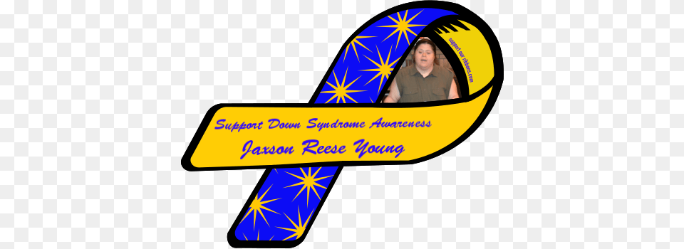 Custom Ribbon Support Down Syndrome Awareness Jaxson Reese Young, Adult, Female, Person, Woman Png