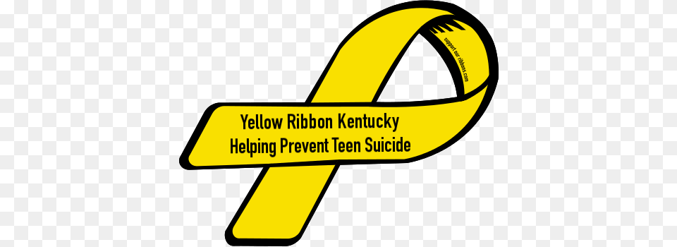 Custom Ribbon Yellow Ribbon Kentucky Helping Prevent Teen Suicide, Logo, Symbol Free Png