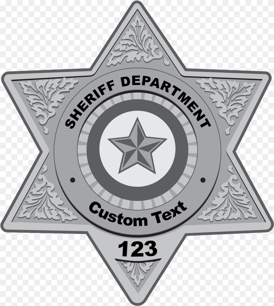 Custom Silver Sheriff Badge Sticker Sheriff Badge Sticker, Logo, Symbol, Star Symbol Png