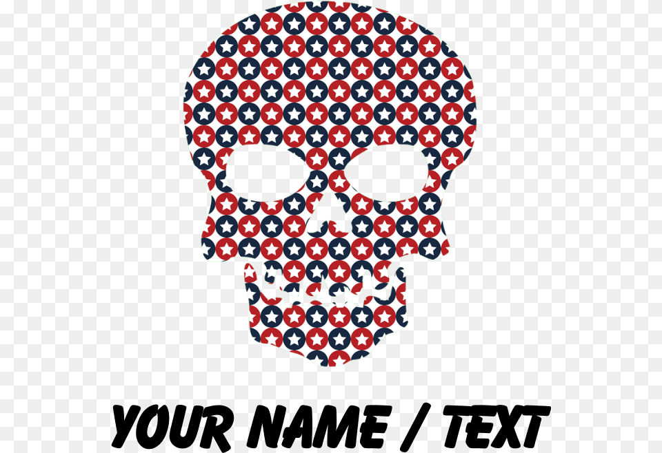 Custom Skull Red White And Blue Stars Flask Neckla Cartoon Fire Hydrant, Baby, Person Free Png
