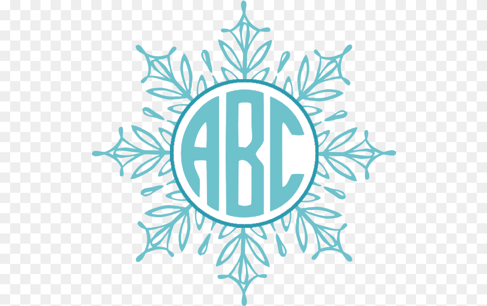 Custom Snowflake Monogram Circle Monogram, Nature, Outdoors, Snow Free Png