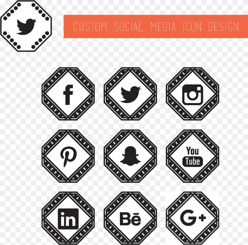 Custom Social Media Icons Sign, Symbol, Road Sign, Animal, Bird Png