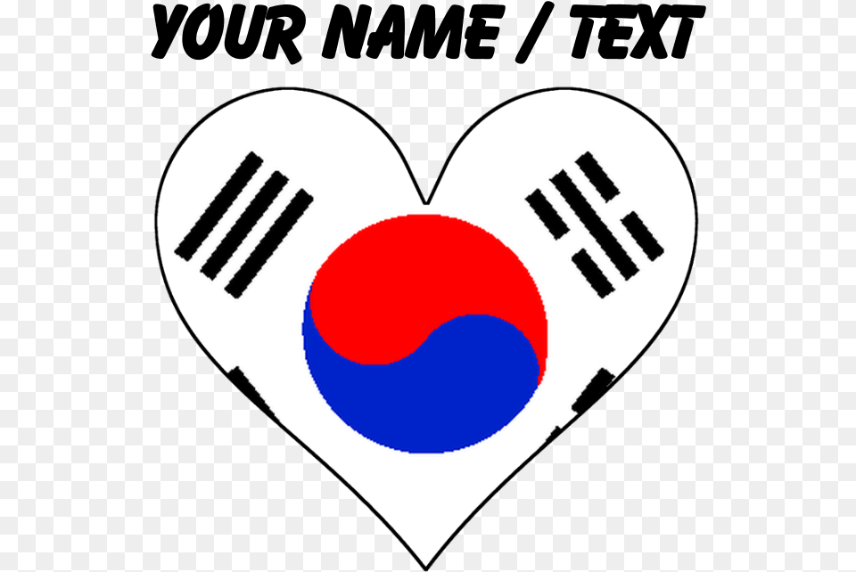 Custom South Korea Flag Heart Mousepad, Logo Free Png