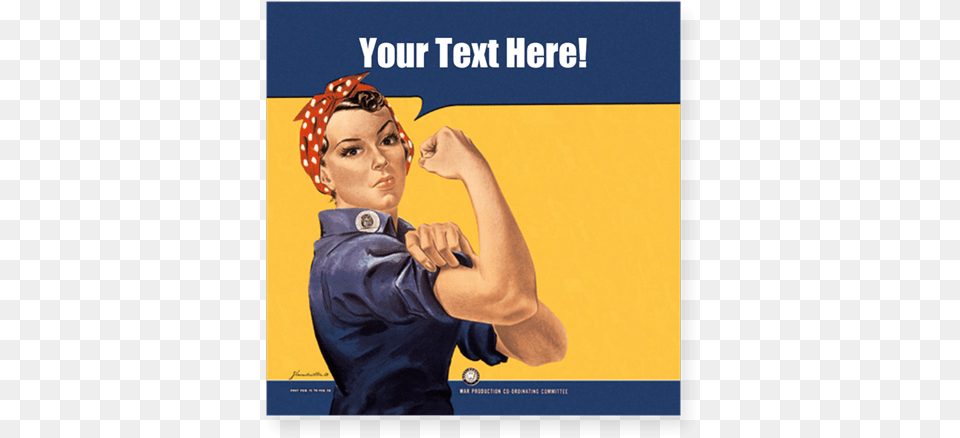 Custom Text Vintage Rosie Sticker On Cafepress Original Rosie The Riveter Poster, Accessories, Advertisement, Person, Woman Png Image