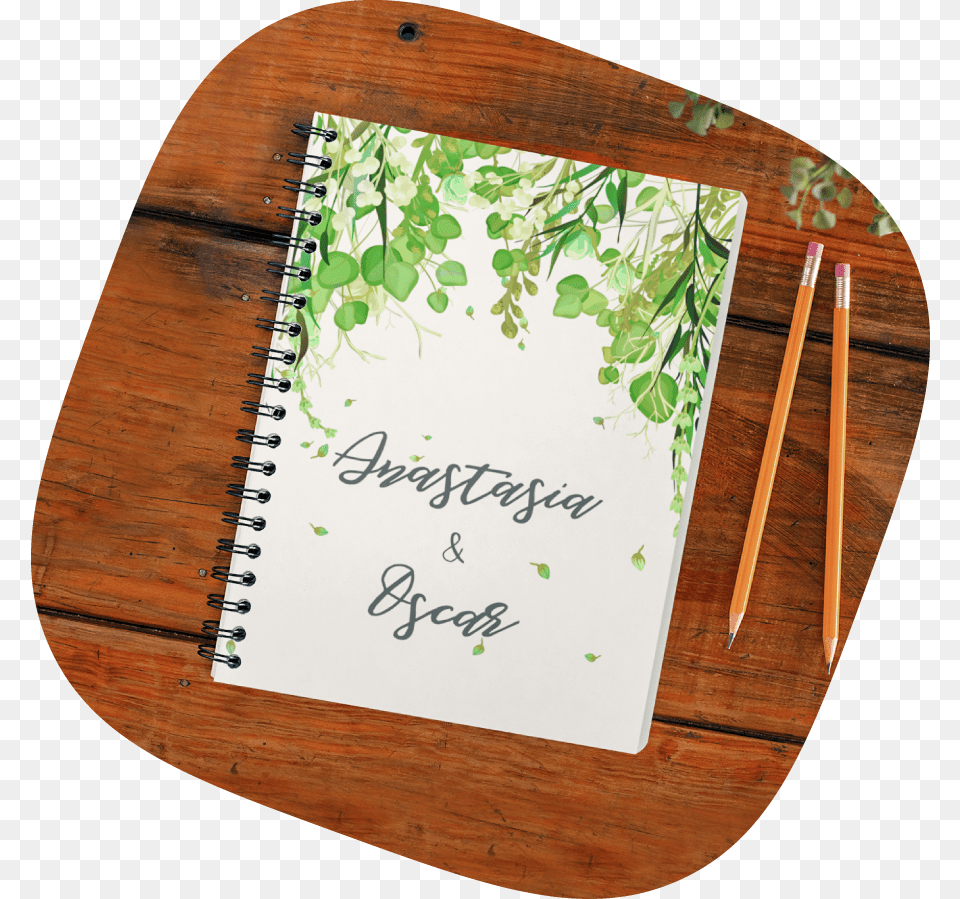 Custom Wedding Notebook Plank Png Image