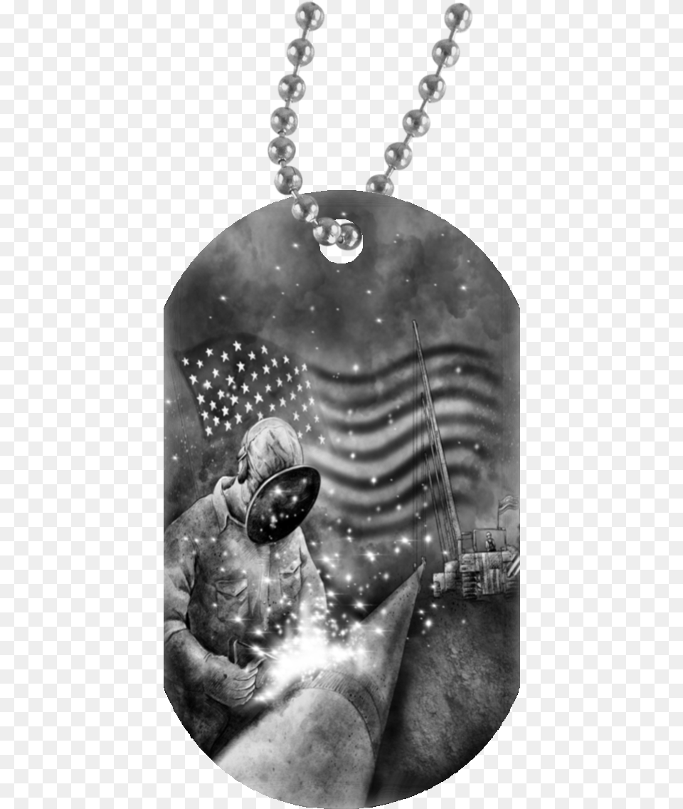 Custom Welder White Dog Tag Necklace Monochrome, Accessories, Jewelry, Sphere, Male Free Transparent Png