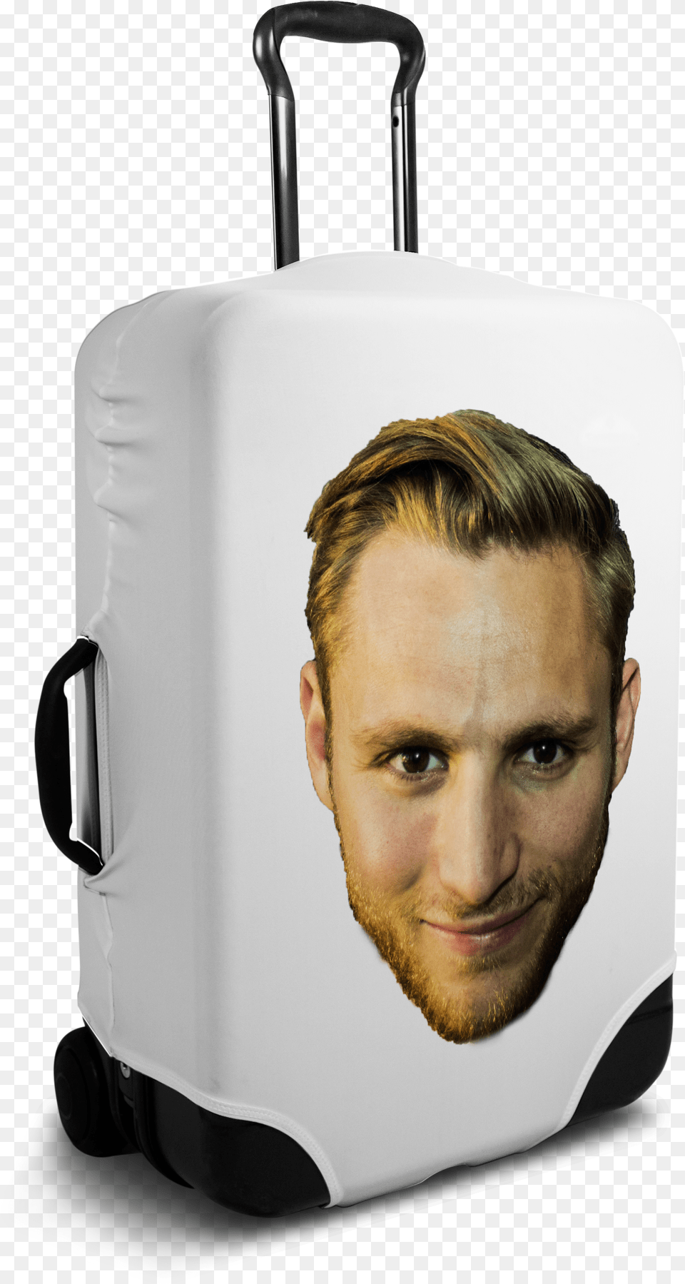 Custom White Luggage Cover With Personalized Face, Baggage, Adult, Male, Man Free Transparent Png