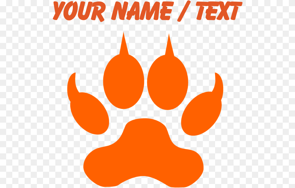 Custom Wolf Print Sports Clipart Wolf Orange Paw Print, Logo Free Png Download