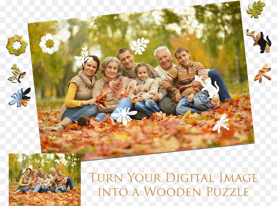 Custom Wooden Jigsaw Puzzle Inspirasi Foto Keluarga Outdoor, Leaf, Person, Face, Collage Free Transparent Png