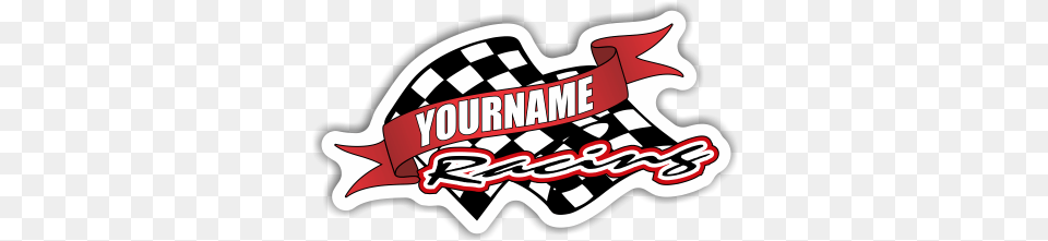 Custom Your Name Racing Trailer Decals With Checkered Motorsport, Sticker, Logo, Dynamite, Weapon Png Image