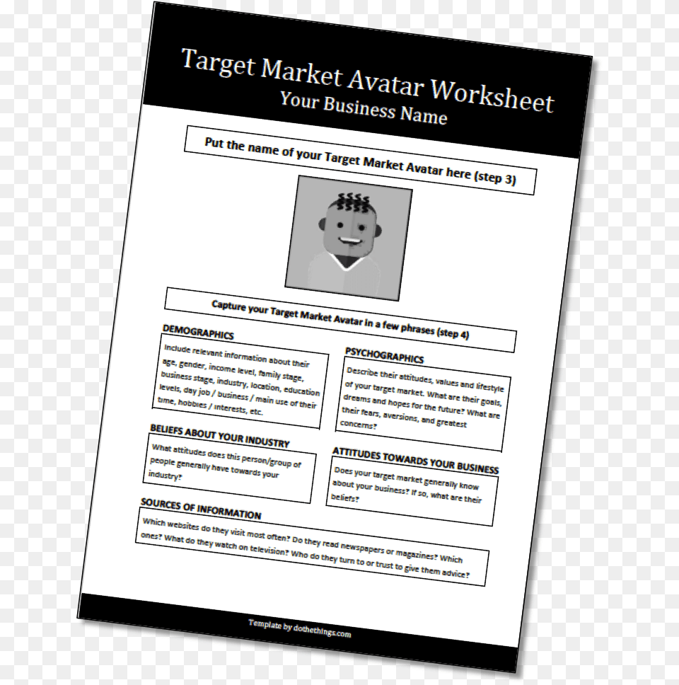 Customer Avatar Worksheet, Text, Page, Poster, Advertisement Free Png