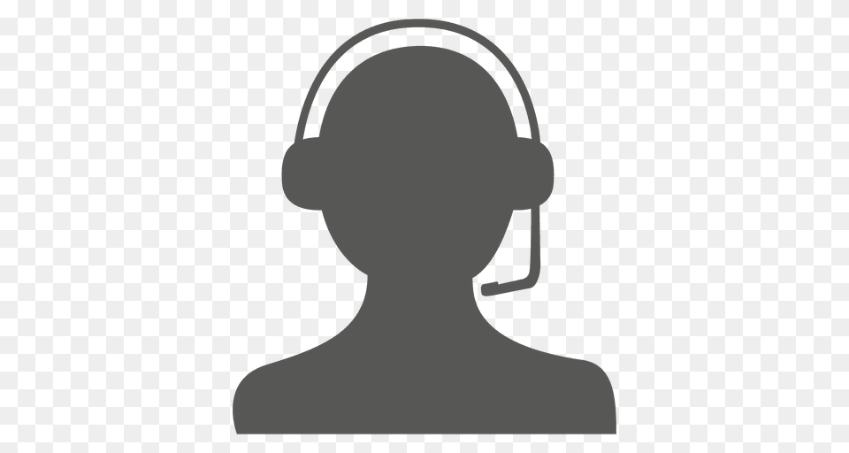 Customer Service Agent, Silhouette, Person, Electronics, Headphones Free Transparent Png