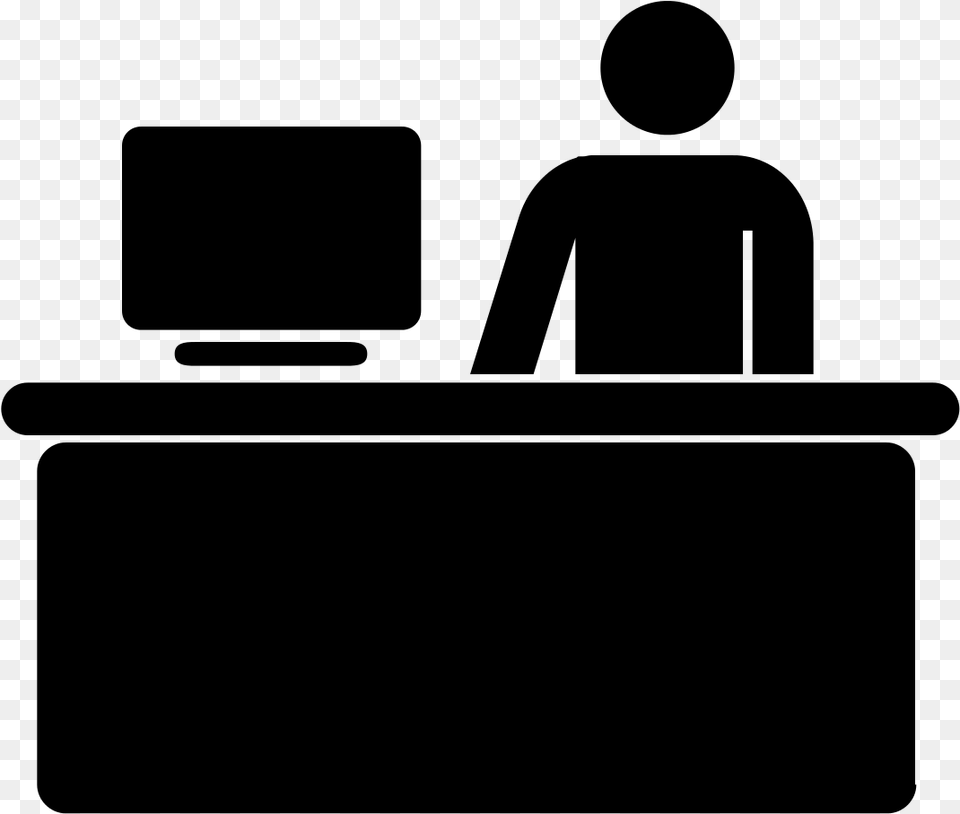 Customer Service Desk Icon, Gray Png Image