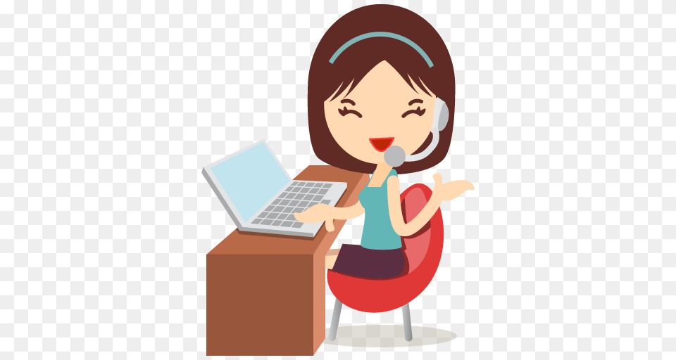 Customer Service Girl With Glasse Royalty Free Stock, Laptop, Computer, Electronics, Pc Png Image