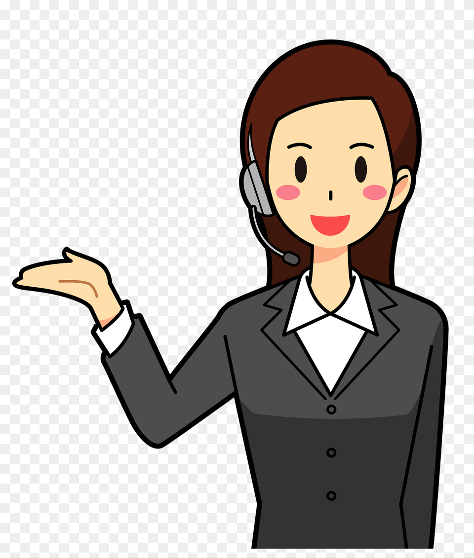 Customer Service Woman Acting As A Guide Clipart, Formal Wear, Person, Face, Head Free Png