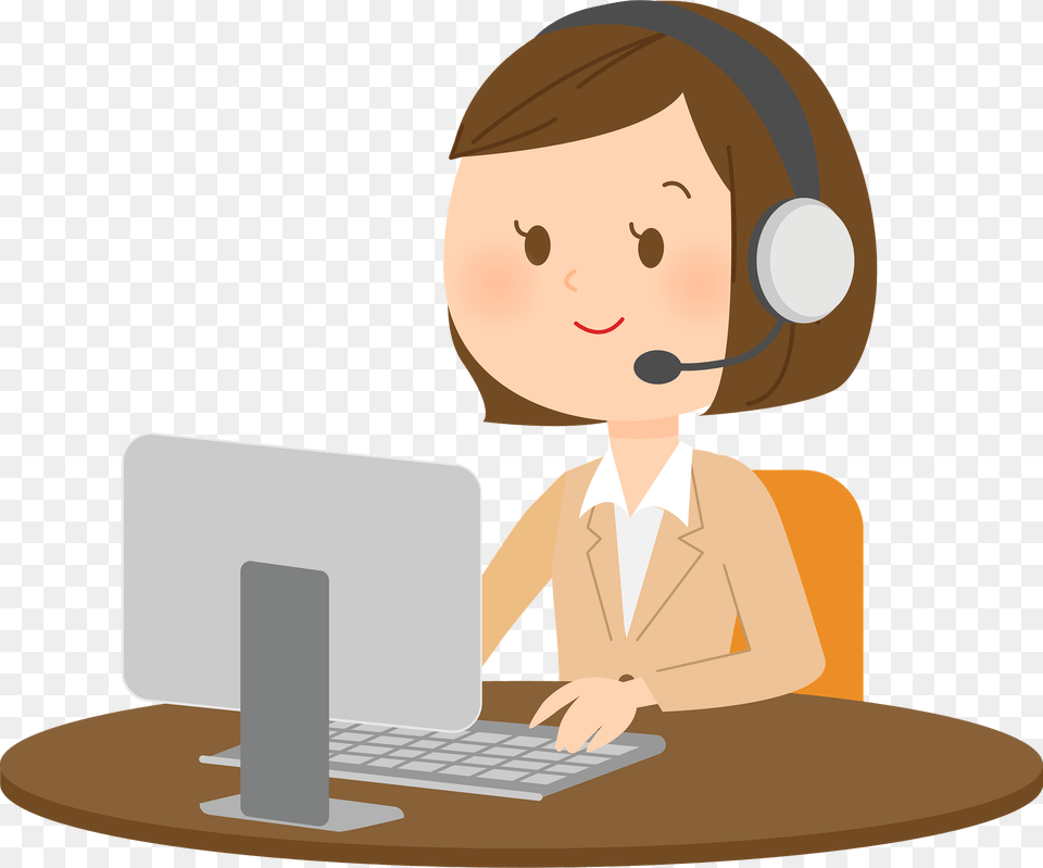 Customer Service Woman Clipart, Computer, Electronics, Pc, Laptop Free Transparent Png