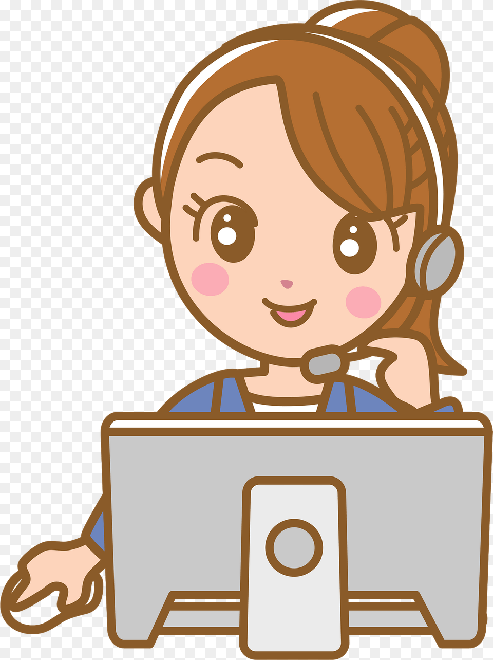 Customer Service Woman Clipart, Computer, Electronics, Face, Head Png