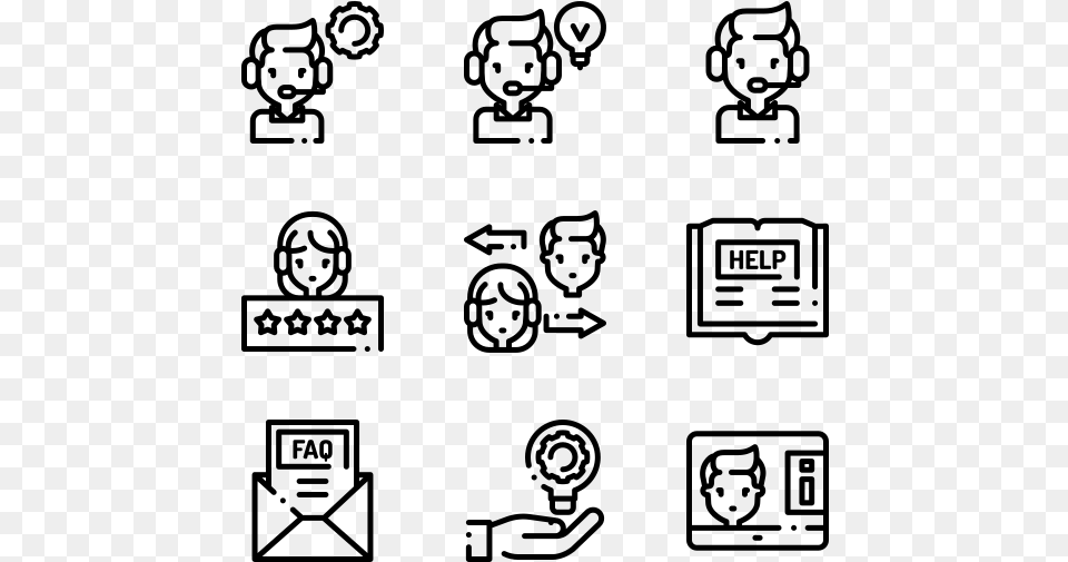 Customer Service Work Icons, Gray Free Png Download