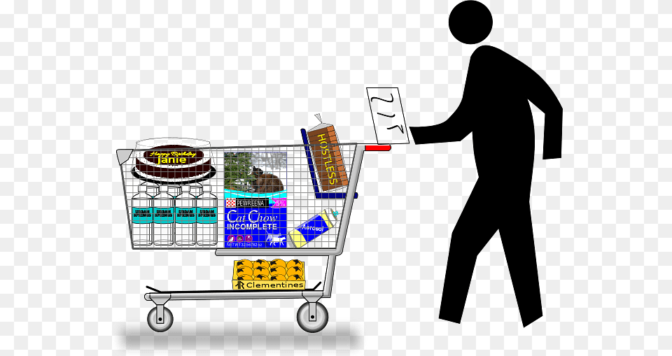 Customer With Shopping Cart Pictogram, Animal, Cat, Pet, Mammal Free Transparent Png