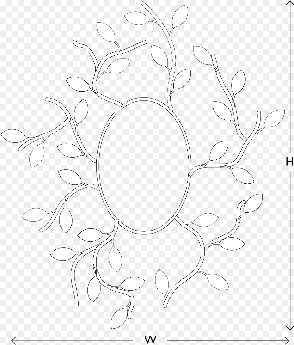 Customise Your Foliage Oval Contemporary Mirror Rose, Stencil, Pattern, Art, Floral Design Free Transparent Png