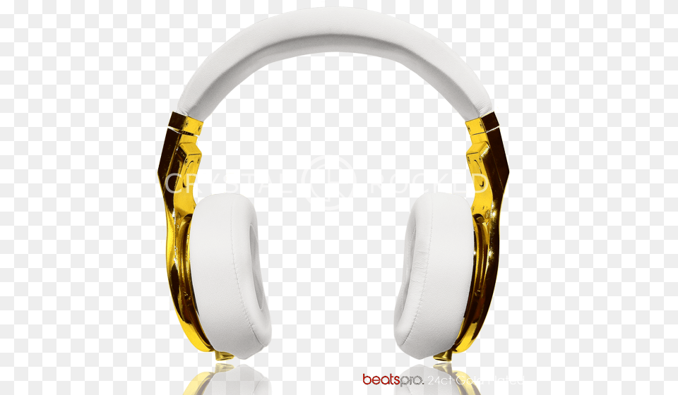 Customised By Crystal Rocked With 24ct Gold Gold Headphones Transparent, Electronics, Wristwatch Png