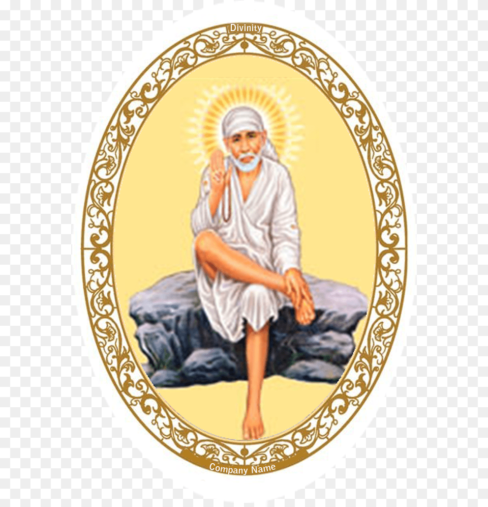 Customised Gold Plated Sai Baba Rock Pose Frame Dg Sai Baba Hd, Photography, Adult, Female, Person Free Png Download