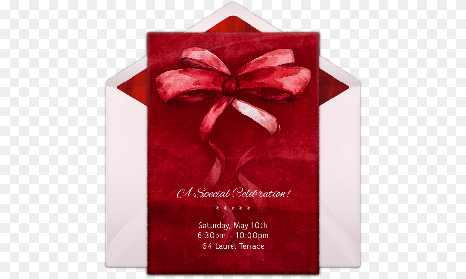 Customizable Watercolor Ribbon Online Invitations Box, Envelope, Greeting Card, Mail, Advertisement Png Image