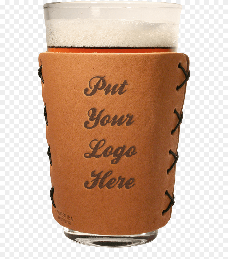Customize Leather Pint Sleeve Coffee Cup Leather Sleeves, Alcohol, Beer, Beverage, Glass Png Image