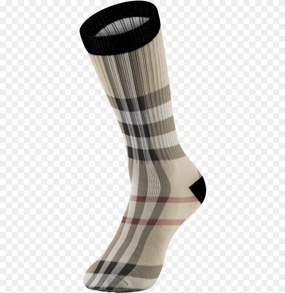 Customized Burberry Design Print Socks Unisex Black Sock, Clothing, Hosiery Free Png Download
